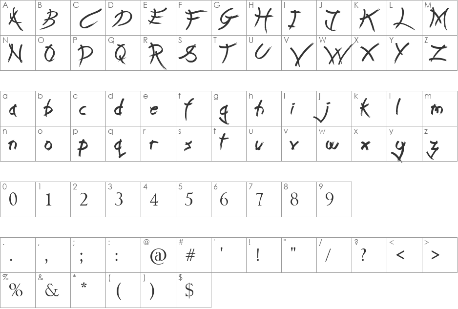 Got Bacon font character map preview