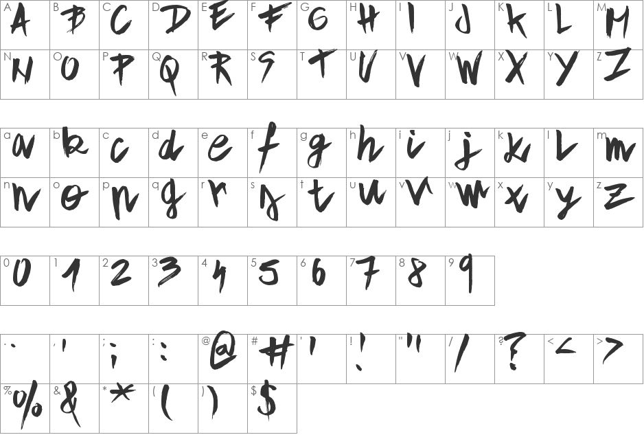 Aple Time font character map preview
