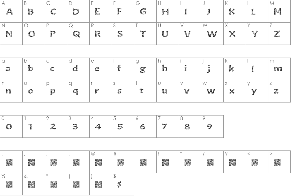 GourmetKing font character map preview
