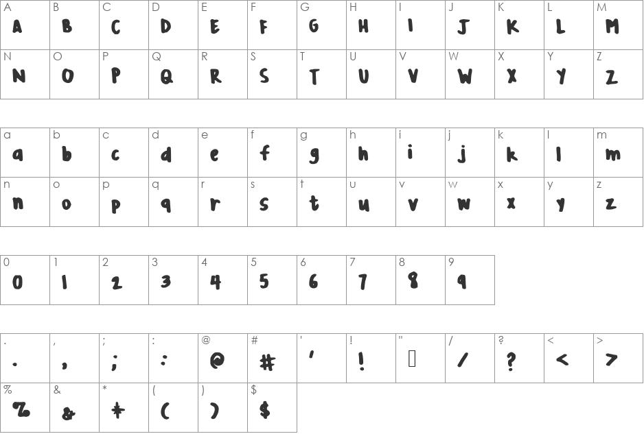 ApollosMum font character map preview