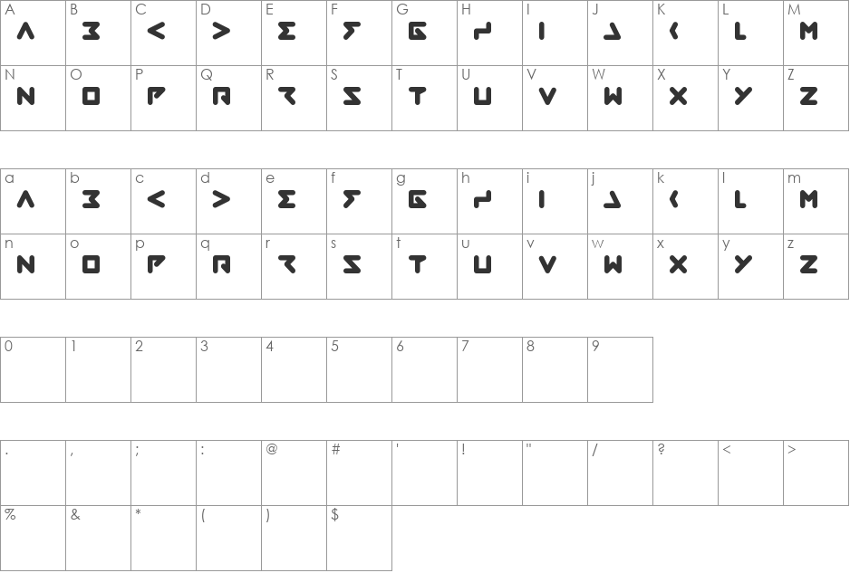 abstrasctik font character map preview