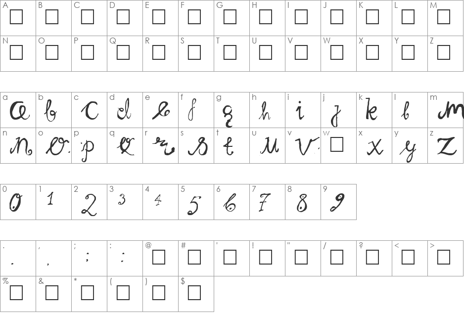 GreatBerserker font character map preview