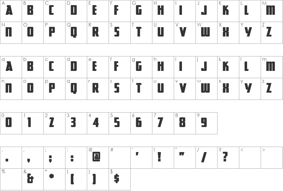GreatLakesNF font character map preview