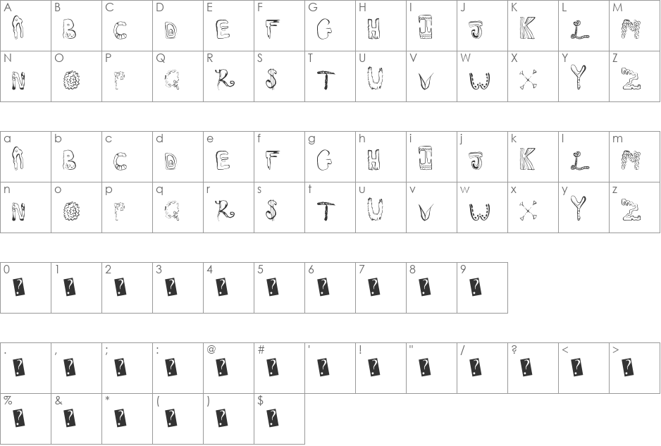 GreatMix font character map preview