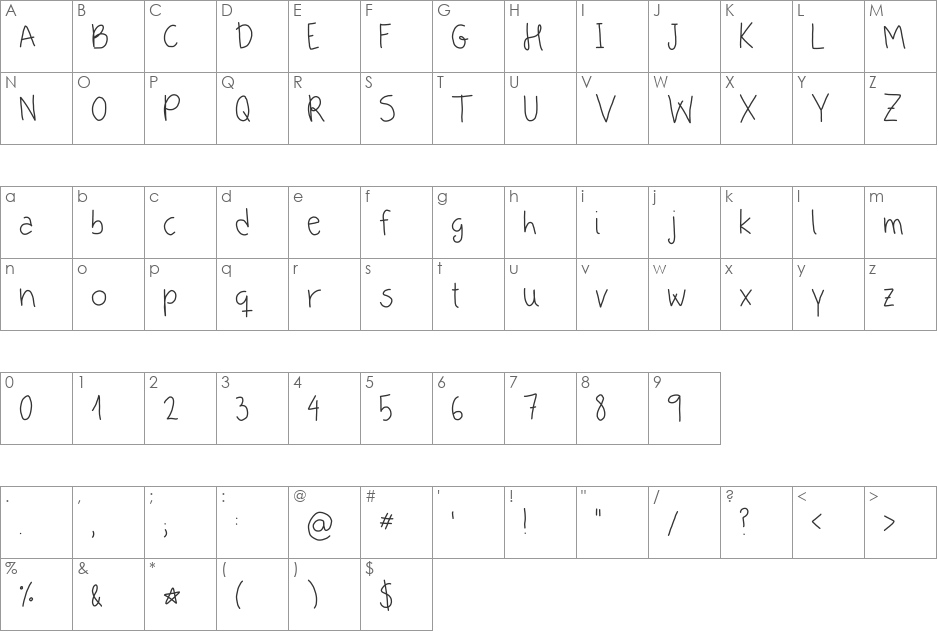 Apple Is My Favorite font character map preview