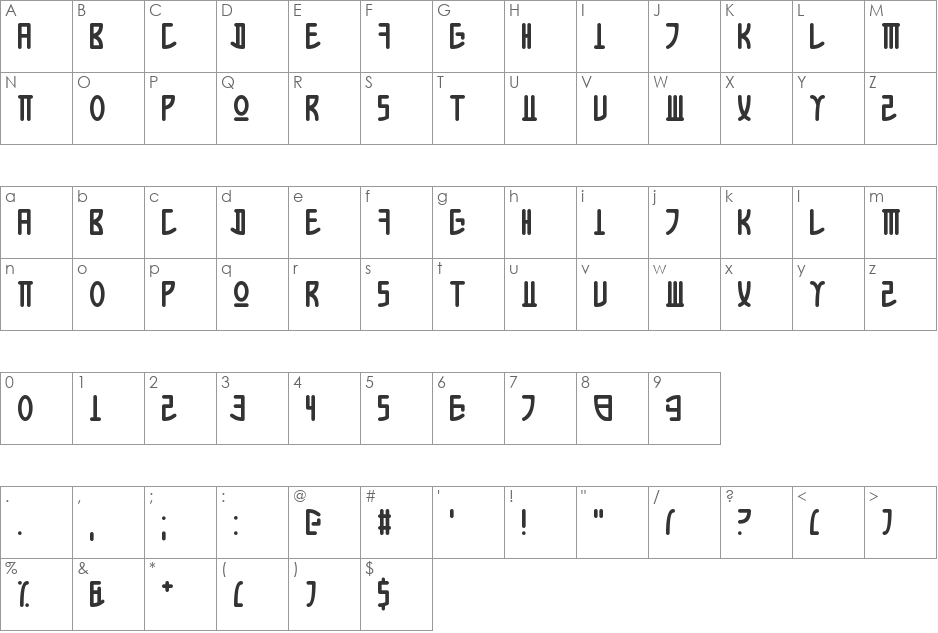 Apple Korea font character map preview