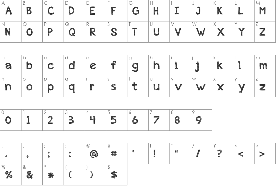 appleberry font character map preview
