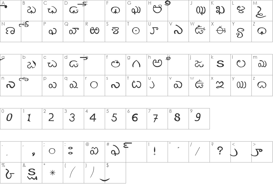 abtelgu font character map preview