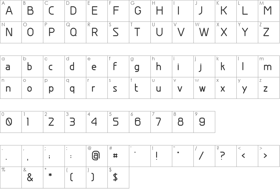 GreyscaleBasic font character map preview