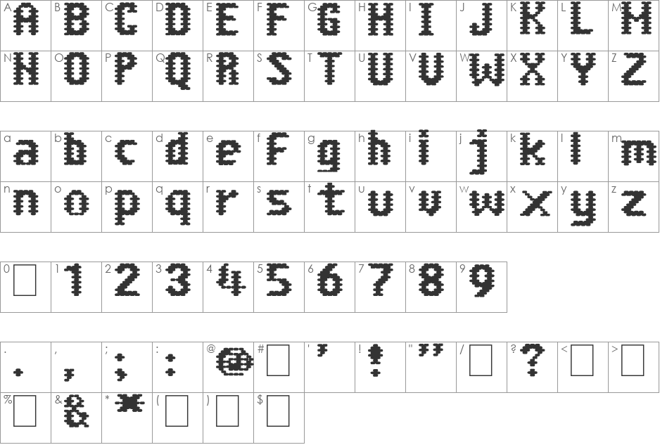 Abuela Grillo font character map preview