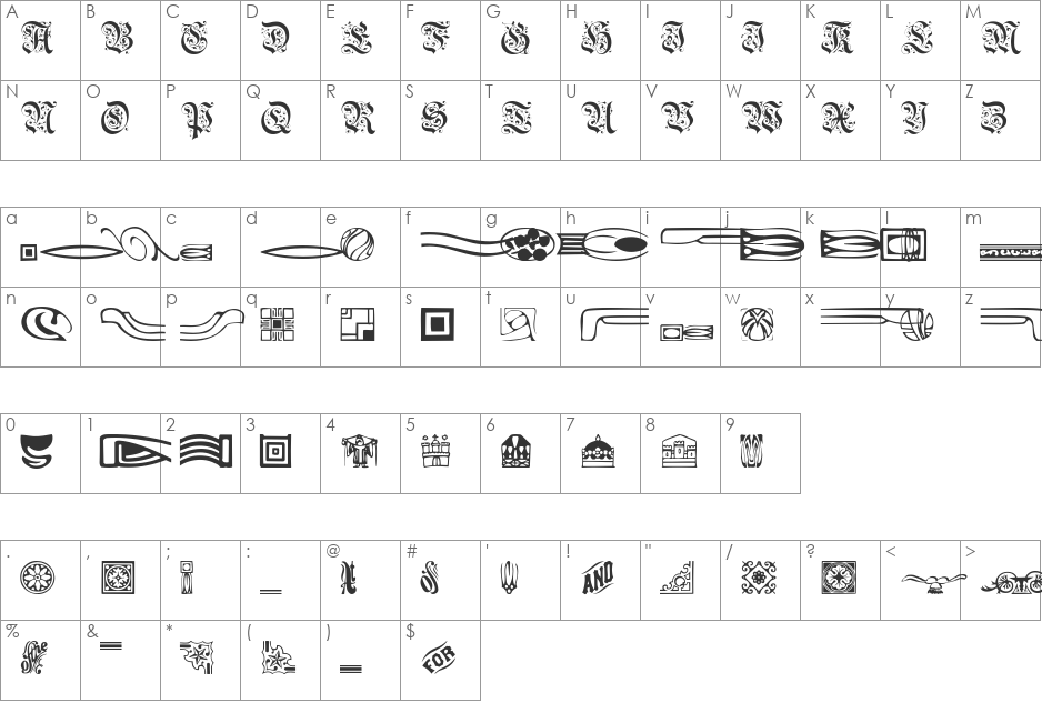 GriffinDingbats font character map preview