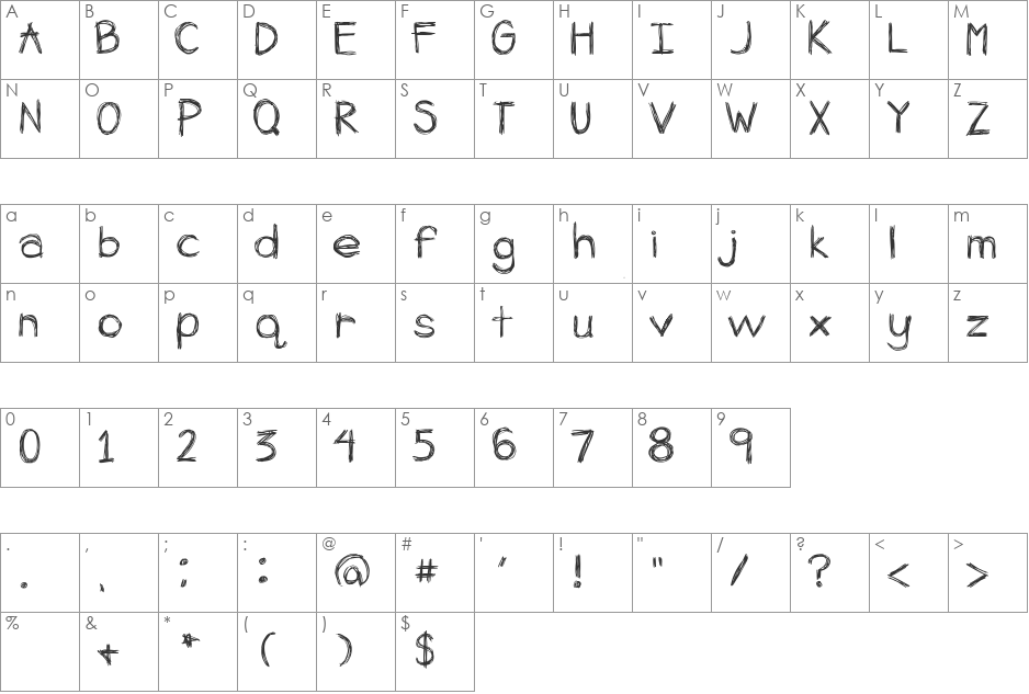 AppleSpice font character map preview