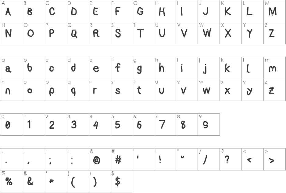 AppleStorm font character map preview