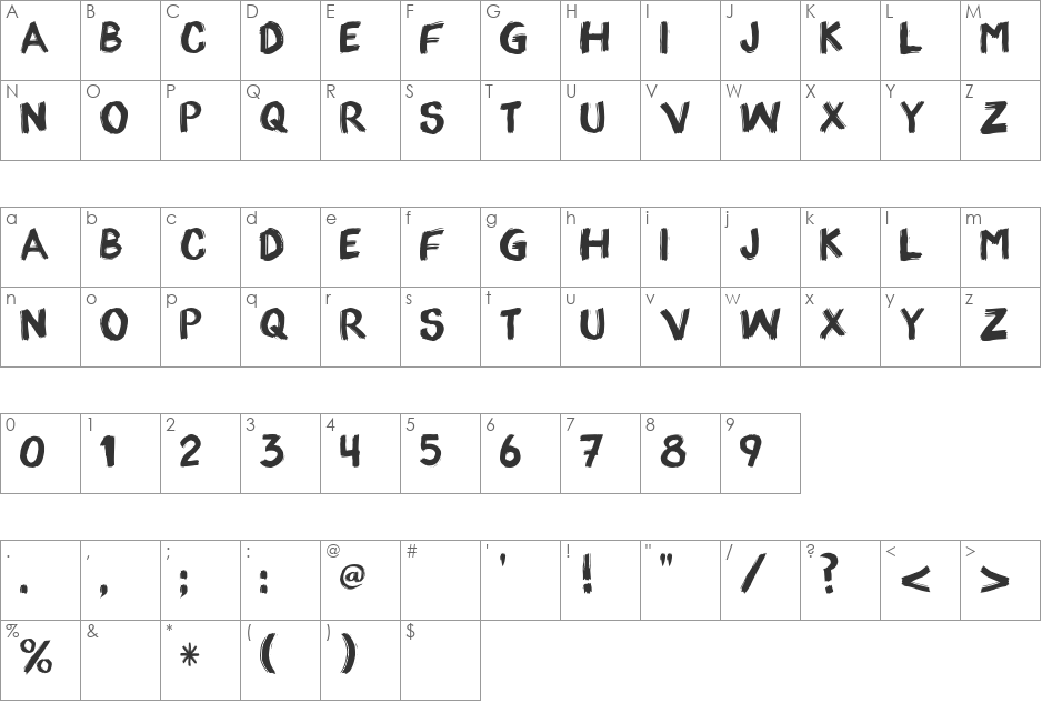 appo paint font character map preview