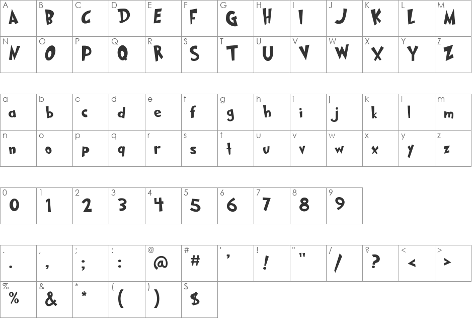 Grinched 2.0 font character map preview
