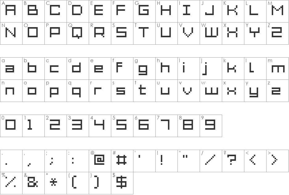 Grixel Acme 7 Wide Xtnd font character map preview