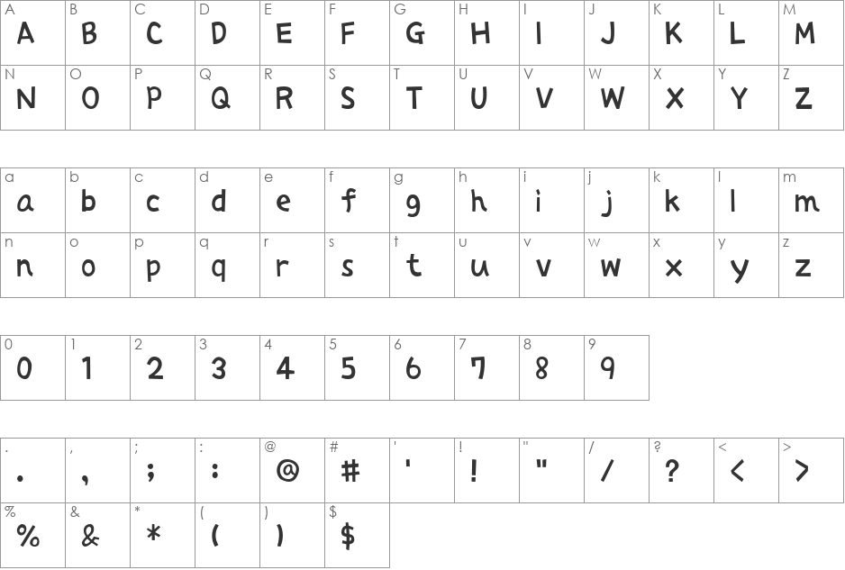 AprilFoolAL font character map preview