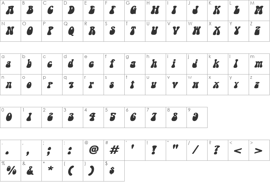 Groovy-Extended font character map preview