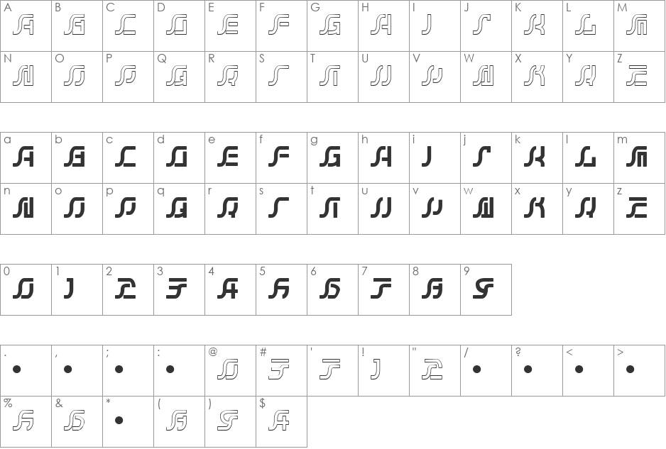 GROSSFADERS CH01 font character map preview