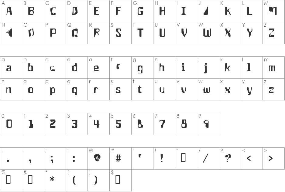 aptango font character map preview