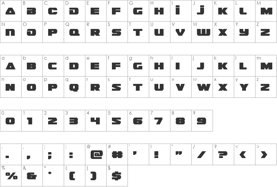 Guardian Semi-Italic font character map preview