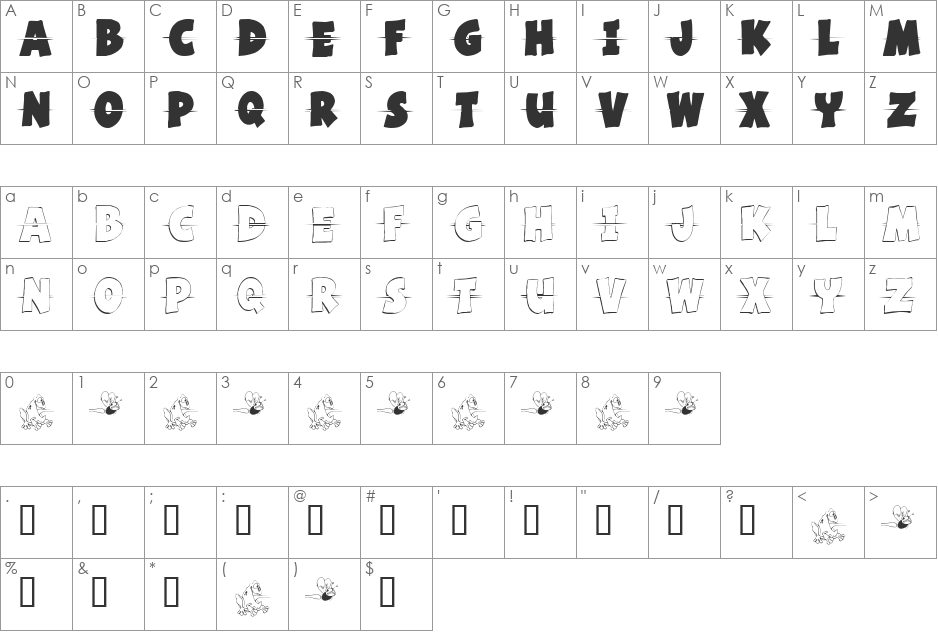 (HungryFrog) font character map preview