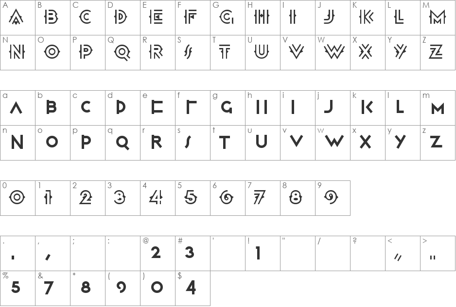 Halcyon Days NF font character map preview