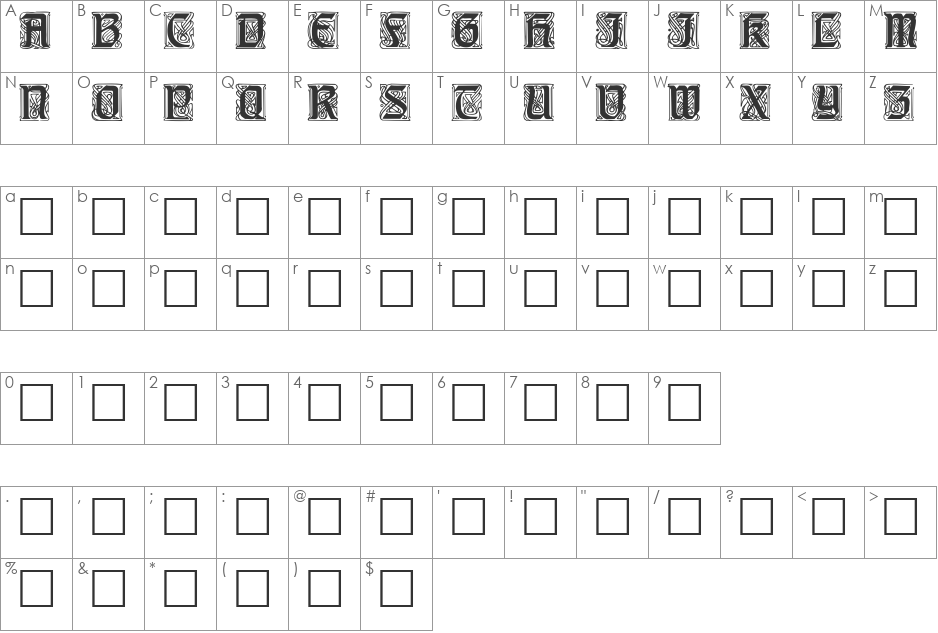 Hale font character map preview