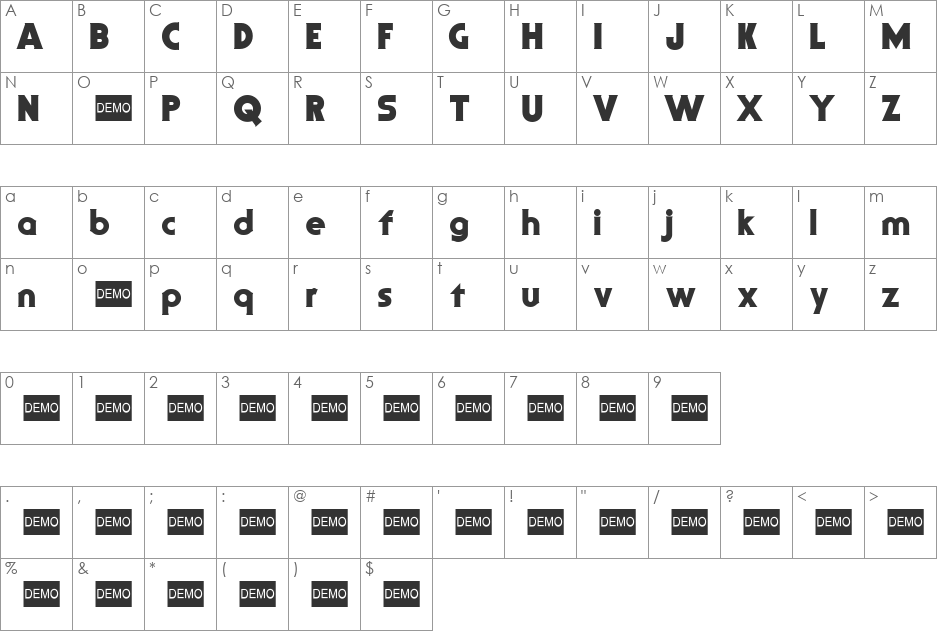 Halloween Real DEMO font character map preview