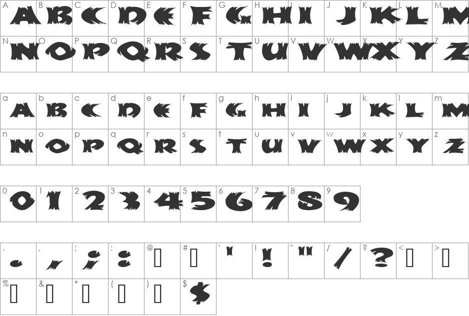 Halloween_Scarecrow font character map preview