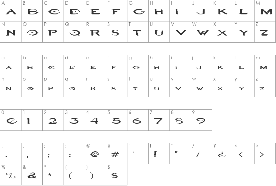 Halo font character map preview