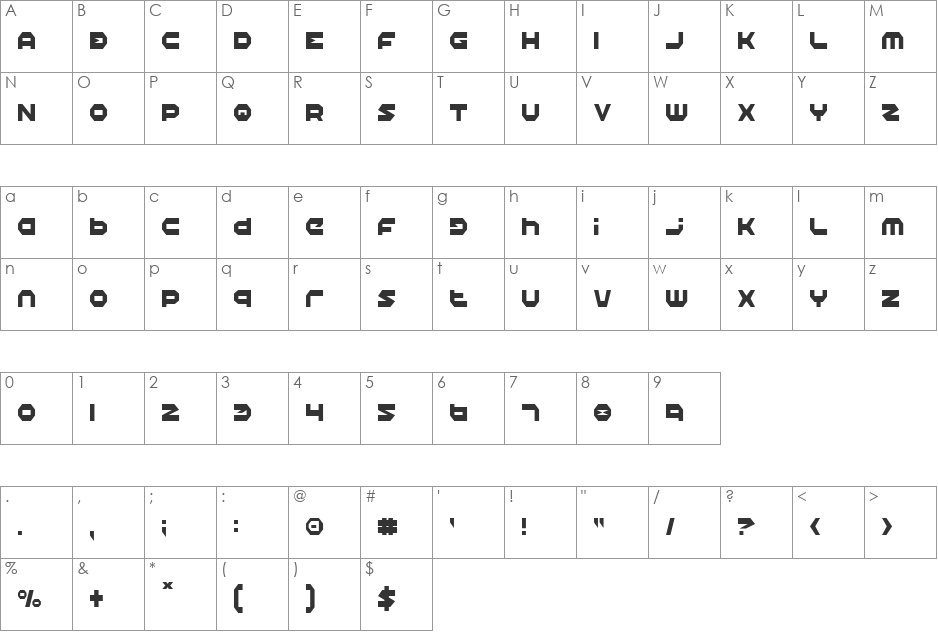 Halo Condensed font character map preview