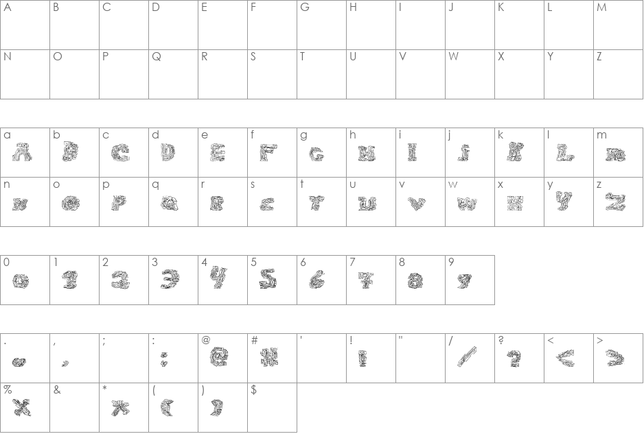halo-sonic font character map preview