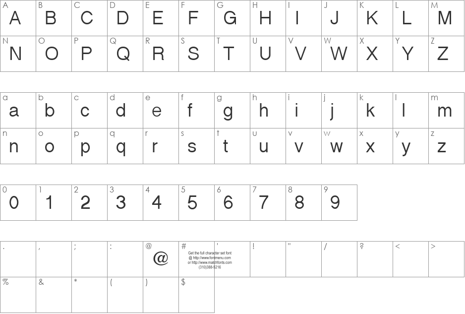 Halotique Tryout font character map preview