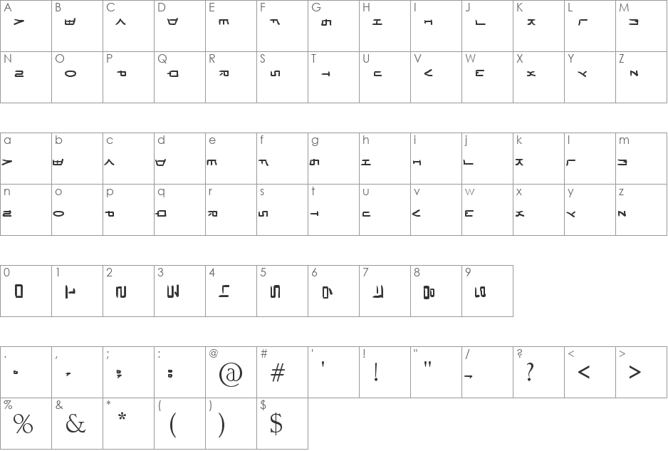 HaNgUl LoVe3 font character map preview
