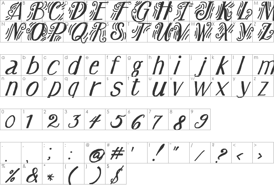 Happening100515223705854 font character map preview