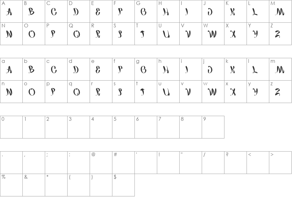 happy home font character map preview
