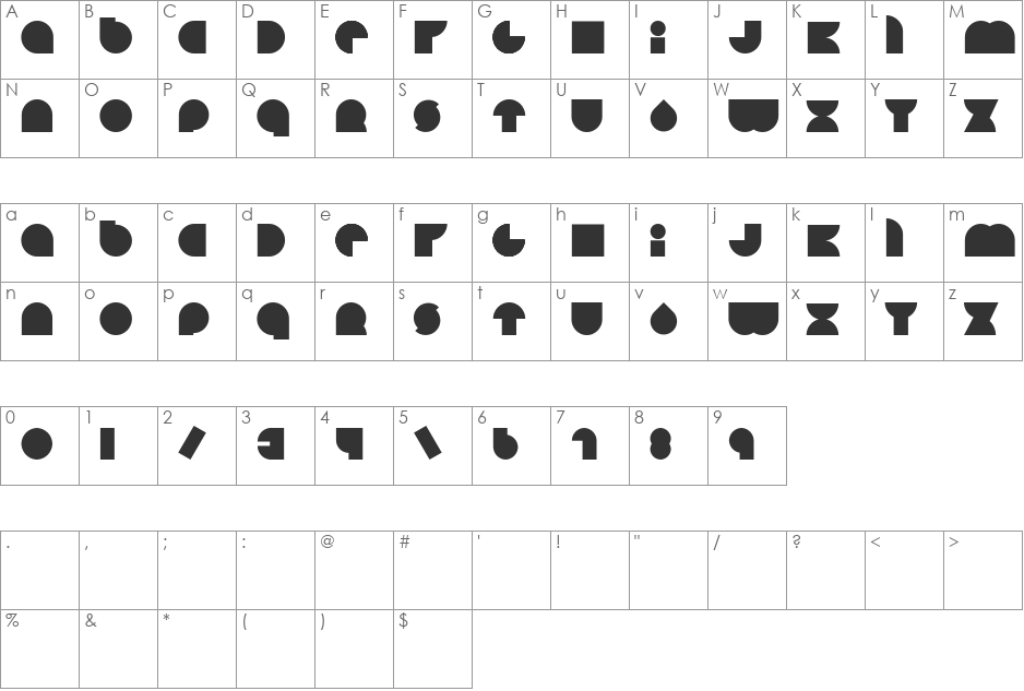 HAPPYLOVERSTOWN.EU - Lovers Square font character map preview