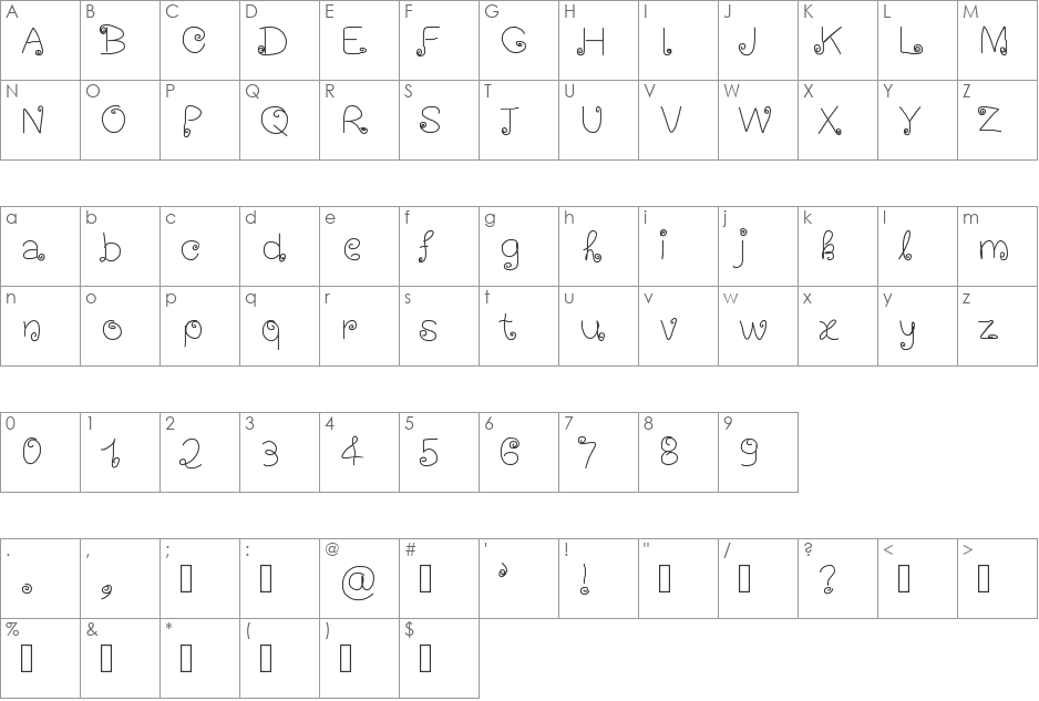 happynewyear2013 font character map preview