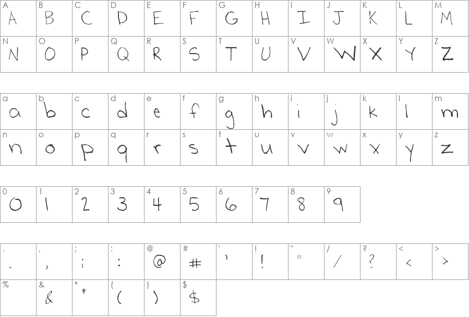 Harrisburg font character map preview