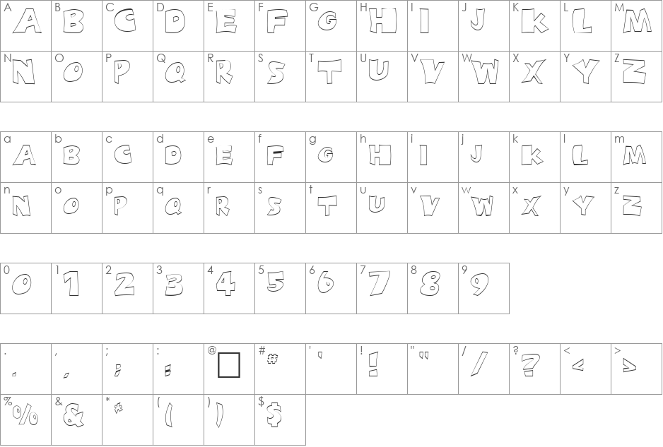 HattrickOpen font character map preview