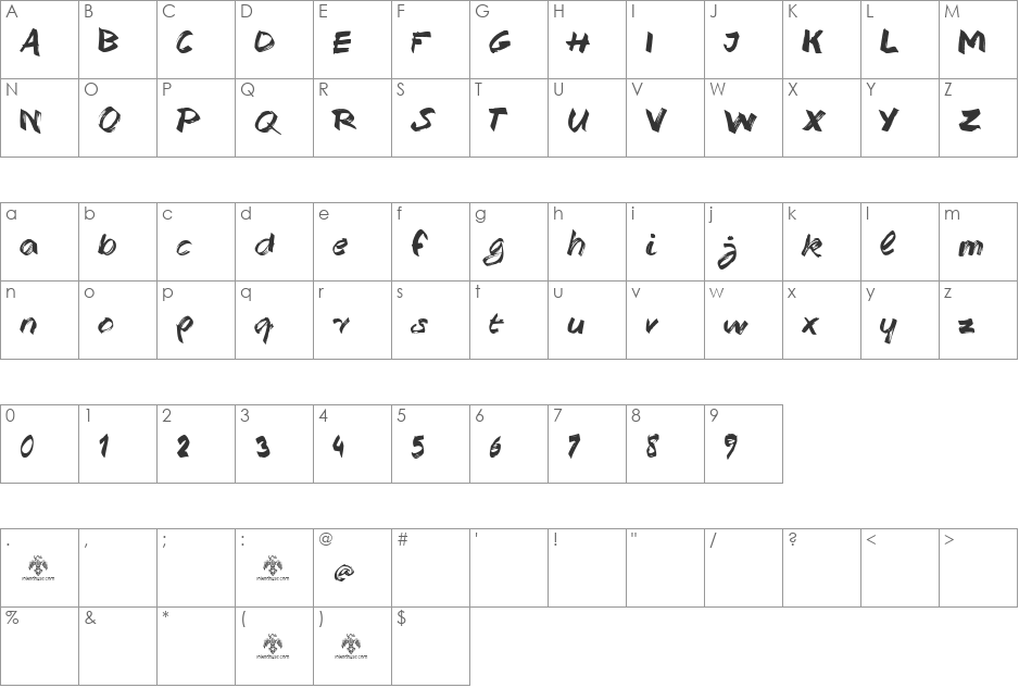 Have a Great Day Demo font character map preview