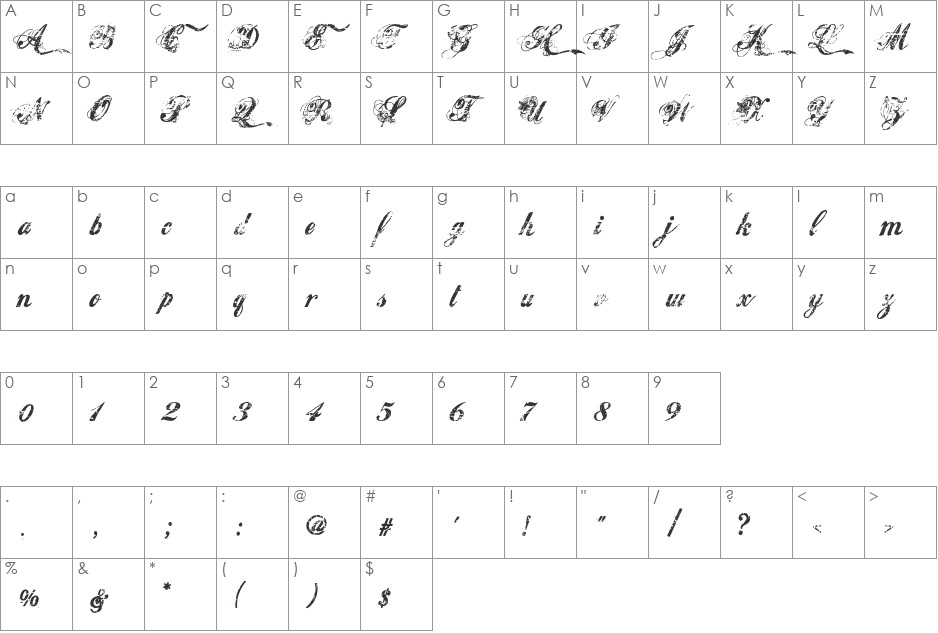 Hawaii Killer font character map preview