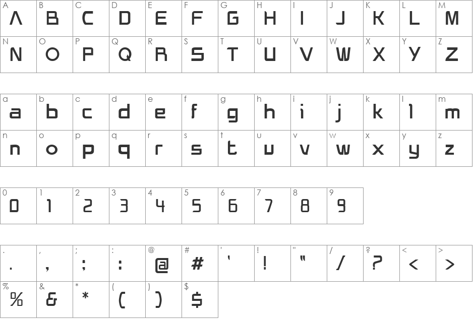 Helios Pro font character map preview