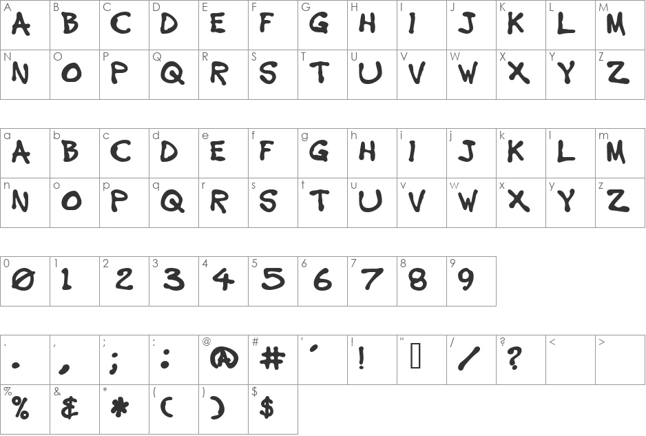 ArcadeAmerica font character map preview