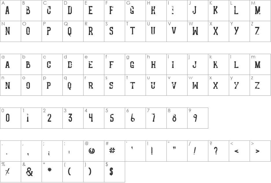 Hello Arson font character map preview