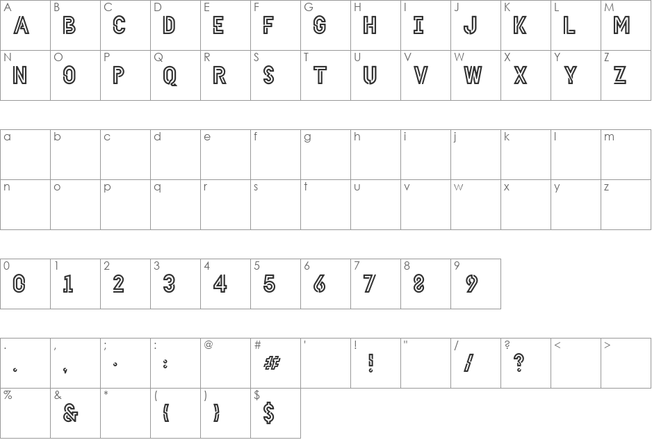 HELLO DENVER DISPLAY REGULAR font character map preview