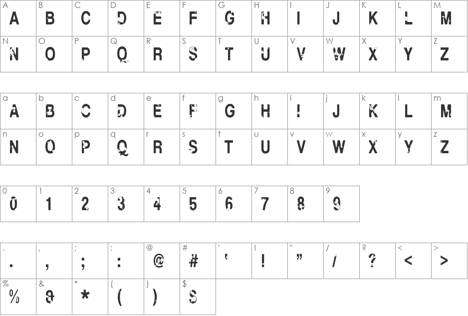 Hello Finland font character map preview