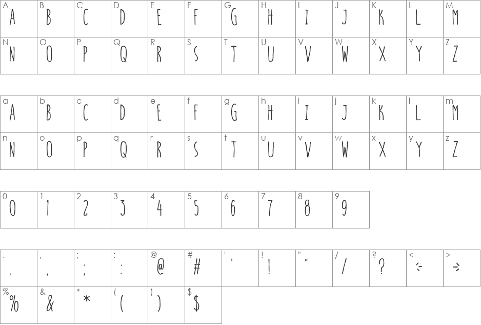 hello goodbye font character map preview