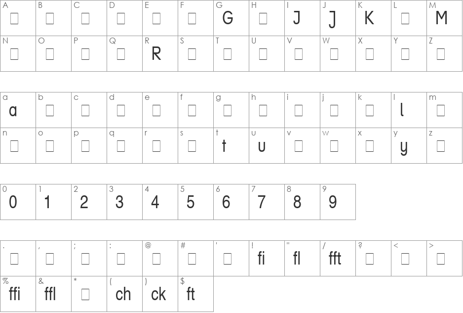 Helvetica Narrow Profi font character map preview
